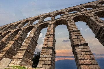 Medieval aqueduct in Segovia, Spain