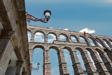 Medieval aqueduct in Segovia, Spain