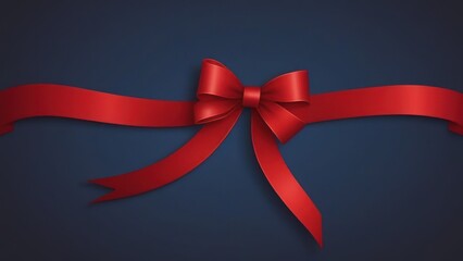 Red ribbon on a dark blue background.