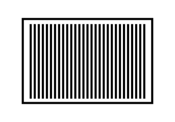 Icono negro de código de barras en fondo blanco.