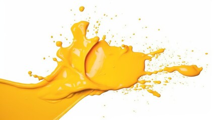 A yellow paint splash with white background