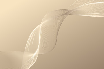 Abstract vector background with a luxury golden wave, smooth and curved with a shiny grid-like glow
