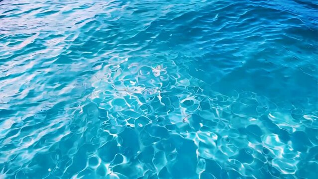 Blue water surface waves animation, sea, swimming pool.