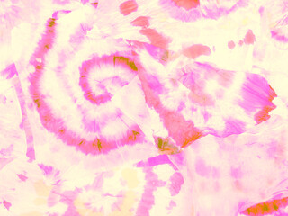 Yellow Pattern Tie Dye. Sumi Circle. Gentle