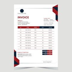Modern Vector Professional Invoice and Letterhead Design  Template for Corporate Office