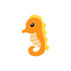 Seahorse. Flat vector illustration. Elements suitable for animation.