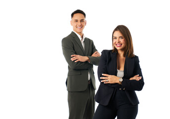 corporate team portrait of a man and a woman entrepreneur