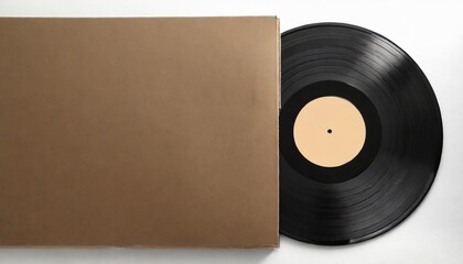 12 inch vinyl lp record in cardboard cover on white background