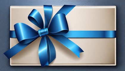 blue ribbon bow blank gift certificate voucher template with blue bow