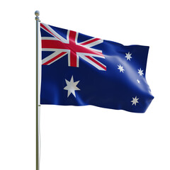 3d render PSD australia realistic flag with pole © Ricardo