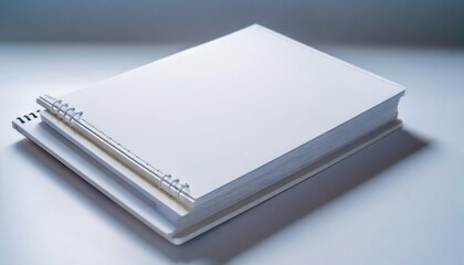 mockup of white book notebook copybook blank notepad cover on white background layout mock up ready for your design preview - obrazy, fototapety, plakaty