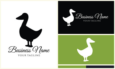 silhouette duck swim logo template