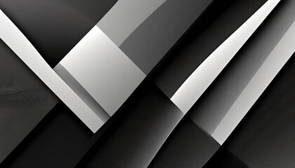 black white abstract background geometric shape lines triangles 3d effect light glow shadow gradient dark grey silver modern futuristic