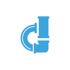 letter d plumbing logo vector design. - obrazy, fototapety, plakaty