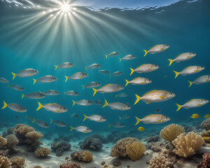 School of fish under water