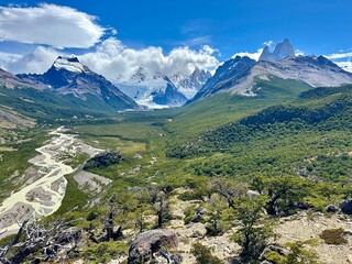 landscape of el chalten mountains in patagonia