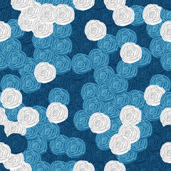 Blue Rose Seamless Pattern Design