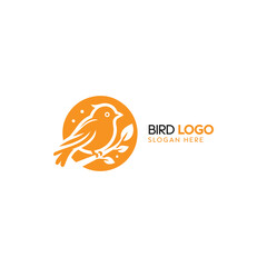 Elegant Bird Logo Design Showcasing a Minimalist Avian Silhouette Against a Circular Background