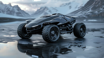 Futuristic off-road electric car