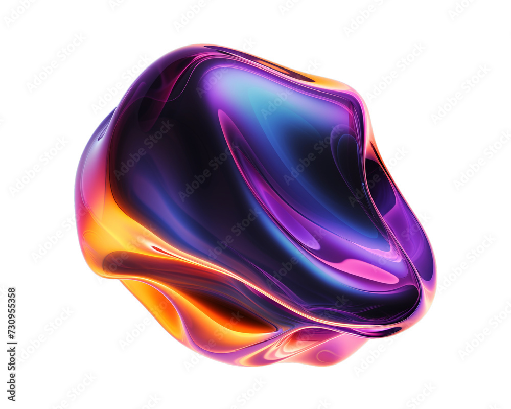 Fototapete bold colorful abstract liquid shape isolated. melted distorted blob form. trendy background shape pn