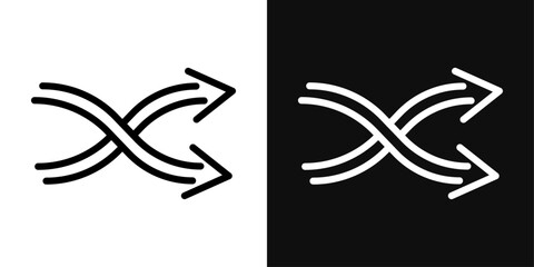Shuffle arrow vector line icon illustration. - obrazy, fototapety, plakaty