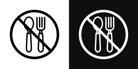 No food vector line icon illustration. - obrazy, fototapety, plakaty