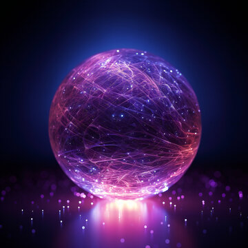 sleek orange and purple magic glass ball
