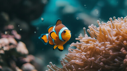 Naklejka na ściany i meble Clownfish in marine aquarium