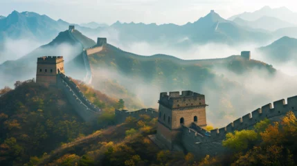 Wandcirkels tuinposter Great wall of China.  © Vika art