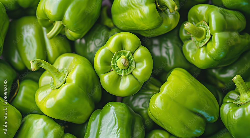 Canvas Prints green peppers close-up texture background