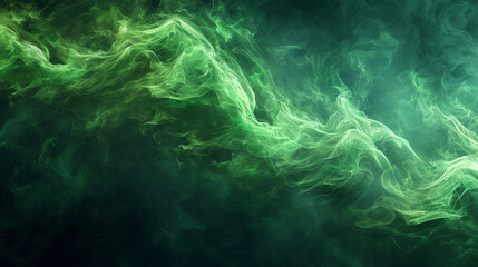 Fototapeta na wymiar Moving green flames and smoke. Illustration.
