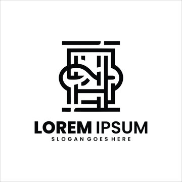 lorem ipsum line art logo design