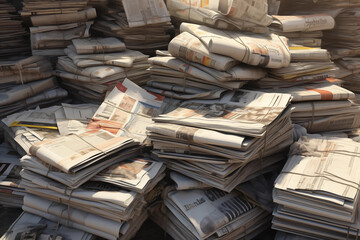 Big pile of newspaper - obrazy, fototapety, plakaty