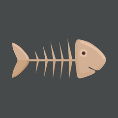 Fish fossil icon clipart avatar logotype isolated vector illustration © Oksana