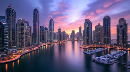 Fototapeta na wymiar Dubai Marina Bay, UAE.