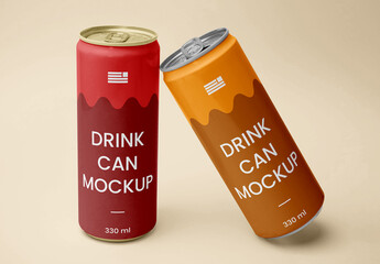 Double Aluminum Can Mockups