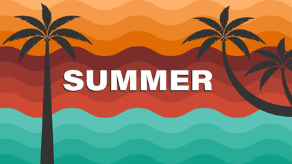 Fototapeta na wymiar Lovely summer poster.Abstract minimal summer background