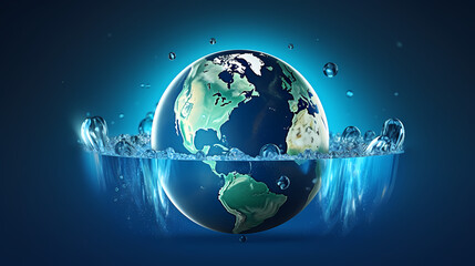 Fototapeta na wymiar World Water Day, save water and world environmental protection concept