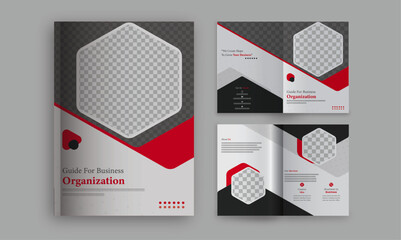 Business Bifold Brochure Design Template - obrazy, fototapety, plakaty