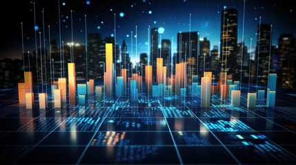 Representation of data analytics,charts, graphs and data driven insights emerging from a sea of information