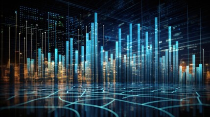 Representation of data analytics,charts, graphs and data driven insights emerging from a sea of information