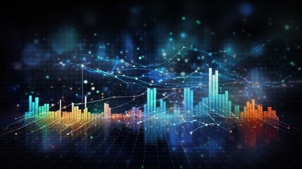 Representation of data analytics,charts, graphs and data driven insights emerging from a sea of information