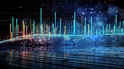 Representation of data analytics,charts, graphs and data driven insights emerging from a sea of information