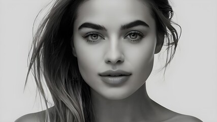 portrait of a woman in black background