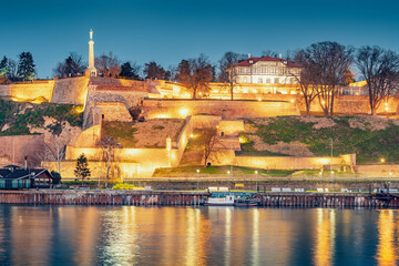 iconic Kalemegdan: A symbol of Serbia's capital, where people gather to admire the historic...