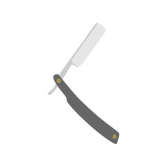 barber razor blade flat design vector illustration. Straight razor icon. Shaver graphic sign isolated on white background. Symbol shaving and barber shop. antique straight razor