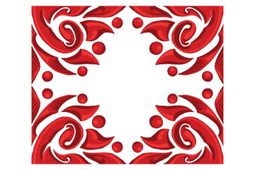 Red Orament Frame Border Vector For Decoration Design