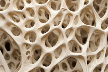 Close up of bone spongy structure