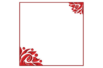 Obraz premium Red Orament Frame Border Vector For Decoration Design