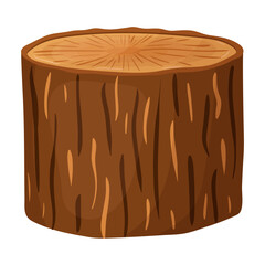 A log, a wooden material. Vector illustration on a white background